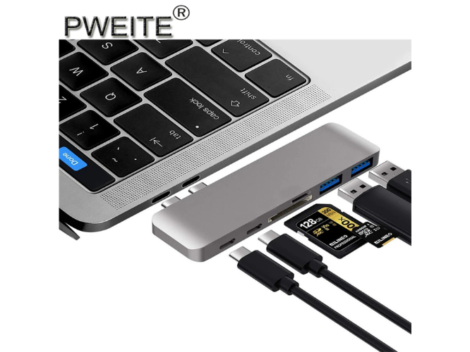6 ב 1 סוג C מתאם USB C רכזת עבור MacBook Pro/אוויר M1 M2 2021 2020 2019 2018,MOKiN USB C רכזת MacBoo