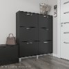 שחור גרפיט - ארון נעליים דקורטיבי דגם סלקטיב