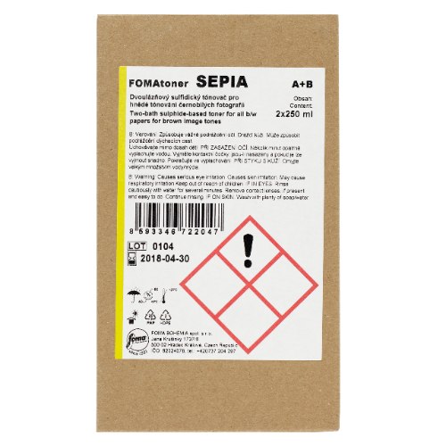 FOMATONER SEPIA B&W Print Toner Two Parts 2x250 Ml טונר ספיה Sepia  לפרינטים שחור לבן