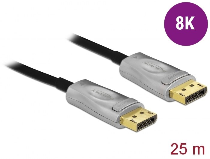 כבל מסך אקטיבי Delock Active Optical Cable DisplayPort 1.4 8K 30 Hz 25 m