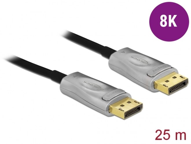 כבל מסך אקטיבי Delock Active Optical Cable DisplayPort 1.4 8K 30 Hz 25 m