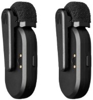 מערכת מיקרופונים אלחוטיים Shure MoveMic Two – שני מכשירים שחורים עם קליפס וספוג מגן רוח