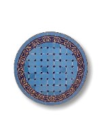 שולחן מוזאיקה טורקיז כחול עיטורים- קוטר 60