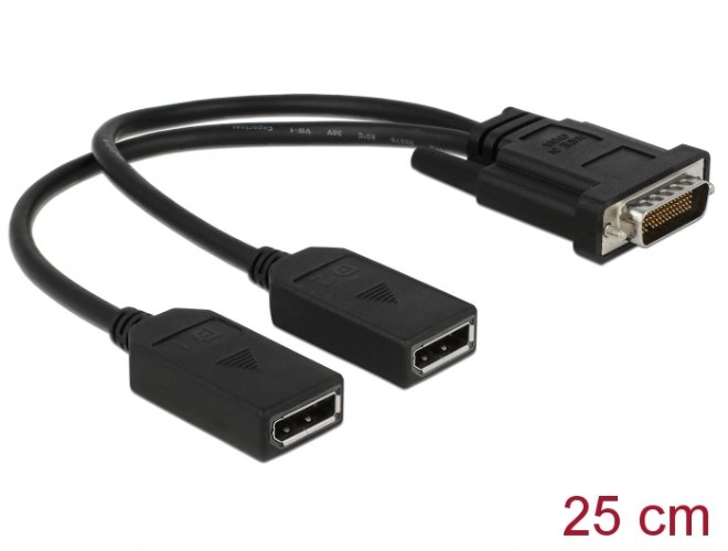 כבל מתאם פסיבי  Delock Passive DMS-59 Adapter male to DisplayPort 1.2 X 2 female