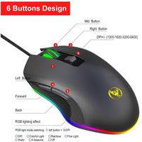 A866 6400DPI Optical RGB Backlit 6 Buttons USB Wired Gaming