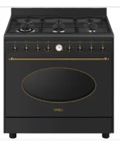תנור משולב כיריים גז 90 ס"מ גימור שחור פחם מבית SMEG דגם CO96