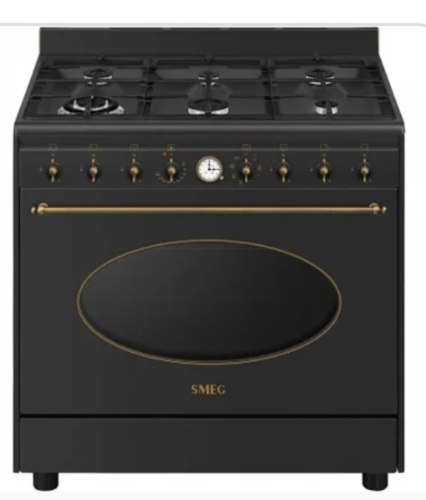 תנור משולב כיריים גז 90 ס"מ גימור שחור פחם מבית SMEG דגם CO96