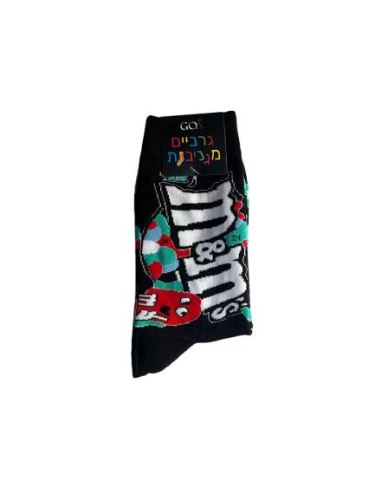 גרביים מעוצבות M & M שחור