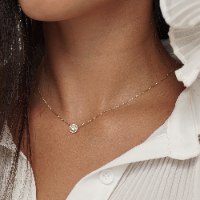 שרשרת יהלומים בשיבוץ היילו 0.55 קראט