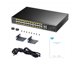 GS1026PS2 מתג PoE 24-GbE עם 2 Uplink GbE ו-2 Uplink SFP   CUDY