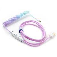 כבל USB-A ל-USB-C מסולסל Ducky Coiled - צבע סגול Azure