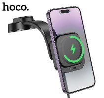 מעמד רכב מגנטי Hoco HW24 עם טעינה אלחוטית וכבל נשלף