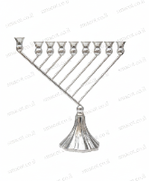 חנוכיה מכסף טהור דגם אלכסון קלאסיק R- 28 סמ