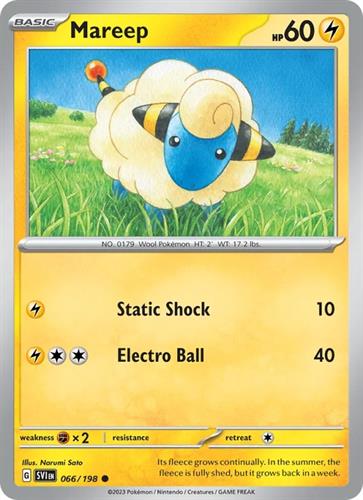 קלף בודד single פוקימון - mareep - Scarlet & Violet - 066/198
