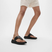 Fit Flop F-Mode Go Adjustable Flatform Toe Post Sandals All Black כפכפי נשים פיט פלופ שחור