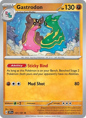 קלף בודד single פוקימון - gastrodon - Surging Sparks - 107/191