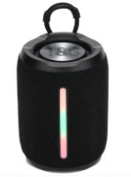רמקול נייד Miracase MBTS806 – USB-C רמקול שחור בודד עם פס תאורת RGB צבעוני בחזית ולולאת נשיאה עליונה