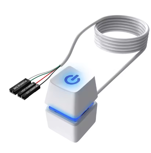 כפתור כיבוי והדלקה לבן Pc Power Reset Button With RGB
