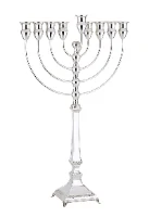 חנוכיה מכסף טהור -  ארוזית חלק