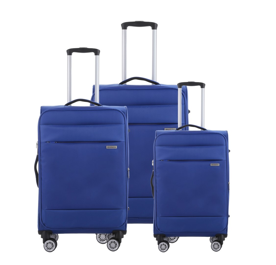 סט 3 מזוודות SWISS ALPINE בד קלות וסופר איכותיות - צבע כחול