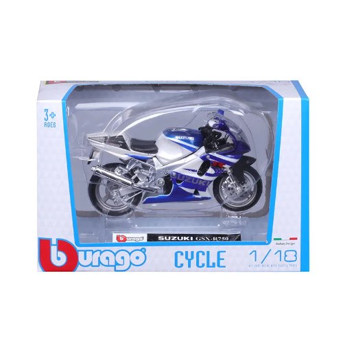 דגם אופנוע בורגו Bburago Suzuki GSX-R750 1:18