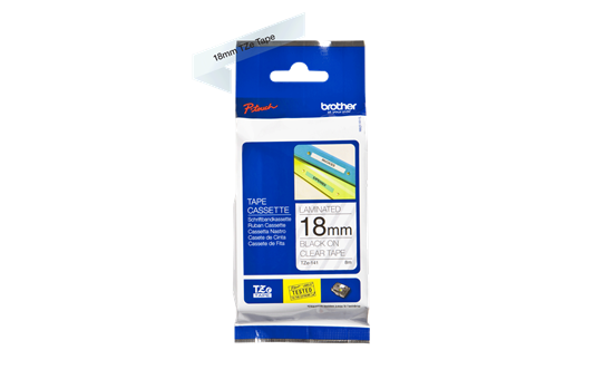 סרט סימון שחור על רקע שקוף Brother TZe141 Labelling Tape Cassette 18mmx8m