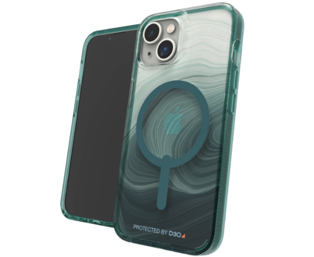 כיסוי ZAGG Milan Snap ל- iPhone 14 תומך ב- MagSafe צבע שקוף/ירוק