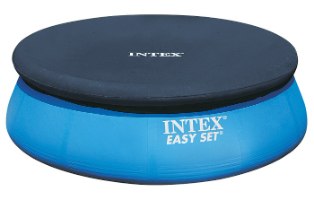 כיסוי עליון כחול INTEX לבריכה ביתית שפה מתנפחת (בריכת הקמה מהירה) עגולה קוטר 305 דגם 28021