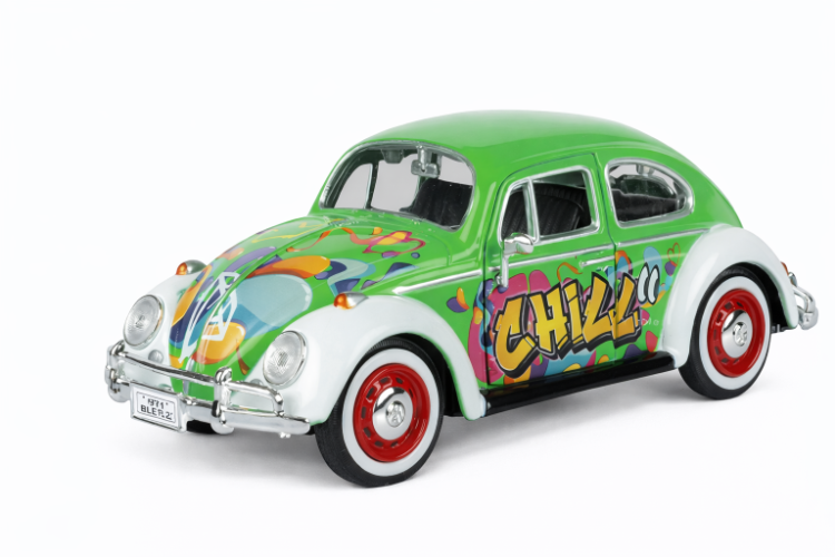 מוטורמקס פולקסווגן חיפושית 1966 Beetle Graffiti Motormax Volkswagen  בקנה מידה 1:24