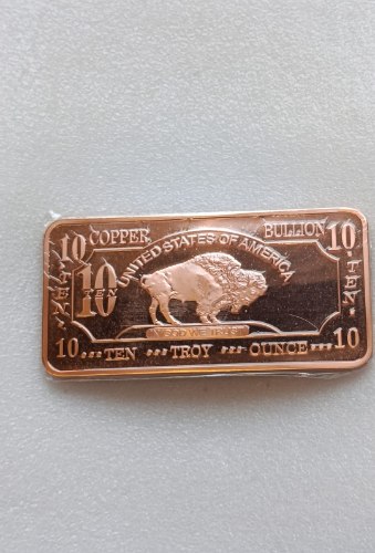 מטיל נחושת 10 אונקיות- 10 TROY OUNCE COPPER BULLION