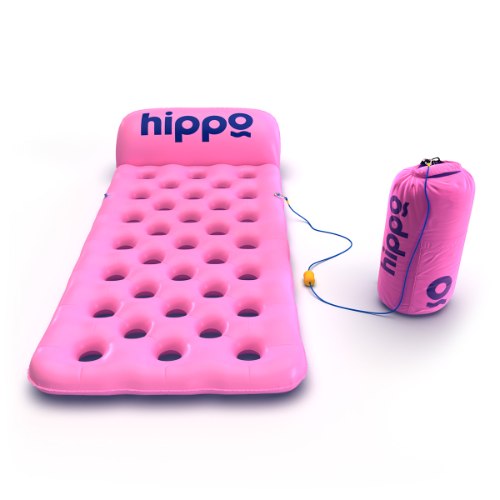 מזרון ים מחורר עם עוגן Hippo - ורוד