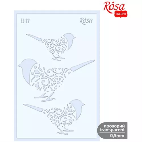 שבלונה פלסטיק רוסה 13/20 ס"מ ציפורים 17