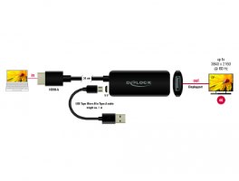 מתאם פסיבי Delock Passive HDMI 4K 60 Hz Adapter to DisplayPort 1.2