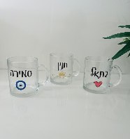 כוס זכוכית עם הדפסה