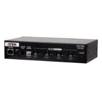 יחידת בקרת כוח תעשייתית Aten PE4104 4 Port Switched iPDU – פריט בודד מכשיר אלקטרוני שחור בעל פאנל קדמי עם לחצנים