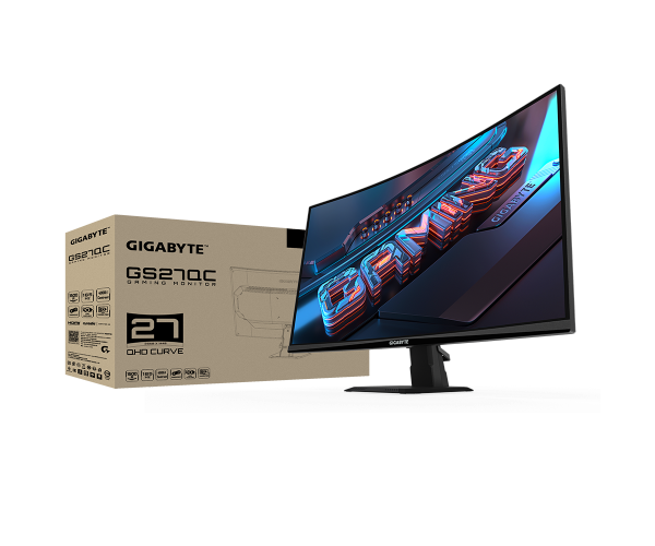 מסך גיימינג Gigabyte GS27QC VA Curved 170Hz QHD 1ms HDR Ready