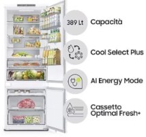 מקרר אינטגרלי סמסונג 389 ליטר 70 ס"מ - No Frost - מדחס Digital Inverter - דגם Samsung BRB38G705