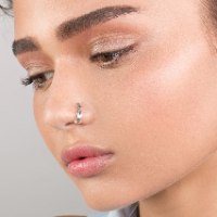 נזם ללא פירסינג עדין מכסף מצופה זהב בסגנון קלטי