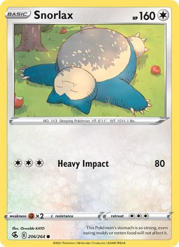 קלף בודד single פוקימון - snorlax - Fusion Strike - 206/264