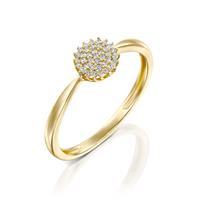 ​טבעת ניצוץ האושר משובצת יהלומים בזהב צהוב או לבן 14 קראט