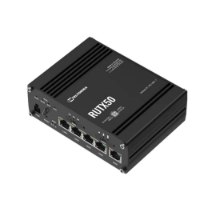 נתב סלולרי תעשייתי Teltonika RUTX50 5G – פריט בודד מכשיר שחור עם כיתוב RUTX50 5G