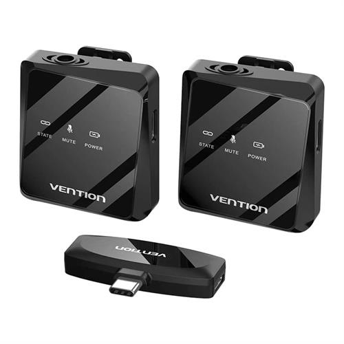מערכת מיקרופון דש אלחוטי עם מקלט Vention Wireless USB-C
