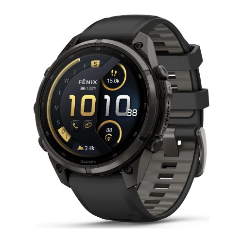שעון חכם גרמין פניקס 9 Garmin Fenix 9 Pro inReach 47mm Carbon Gray DLC Titanium – Black/Pebble Gray