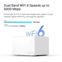 ראוטר (3 יחידות) Mercusys AX6000 Whole Home Mesh WiFi 6 System Halo H90X – יחידת ראוטר לבנה המוצגת