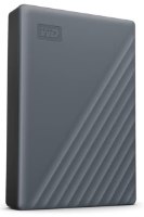 כונן קשיח חיצוני Western Digital WDBRMD0040BGY My Passport 4TB USB-C – פריט בודד אפור עם לוגו WD ופסים אלכסוניים