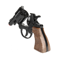 אקדח תופי משטרתי קומפקטי שחור 8 יריות - GONHER Small Metal Police Revolver