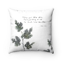 Botanical Throw Pillow with Positive Quote