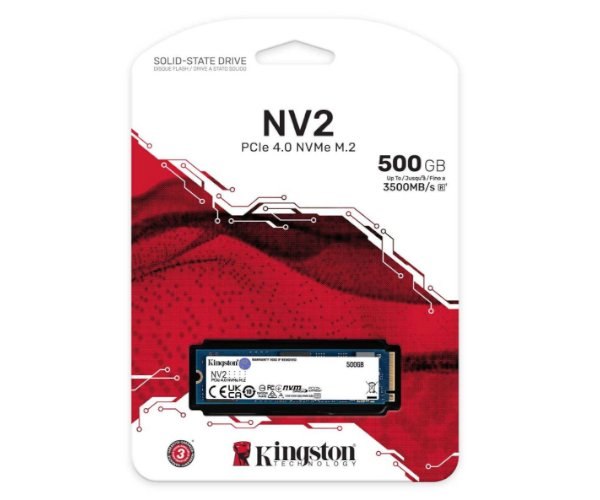 דיסק פנימי Kingston NV2 500GB NVME GEN 4.0 4X4 M.2 2280