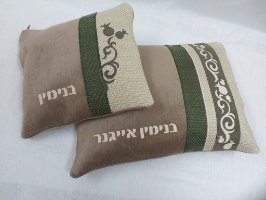 סט שקיות לטלית ותפילין בעיצוב מהודר בשילוב עיטורים מיוחדים - דגם בנימין