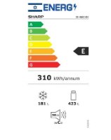 מקרר 2 דלתות מקפיא עליון 600 ליטר אינוורטר Sharp SJ-4660 - צבע זכוכית שחורה
